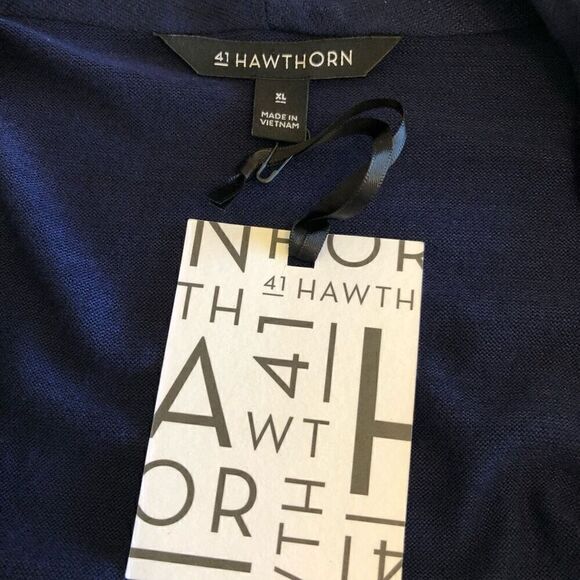 NEW 41Hawthorn Benny Navy Knit Sleeveless Wrap Top Size XL Career, Casual, Date - Picture 6 of 11